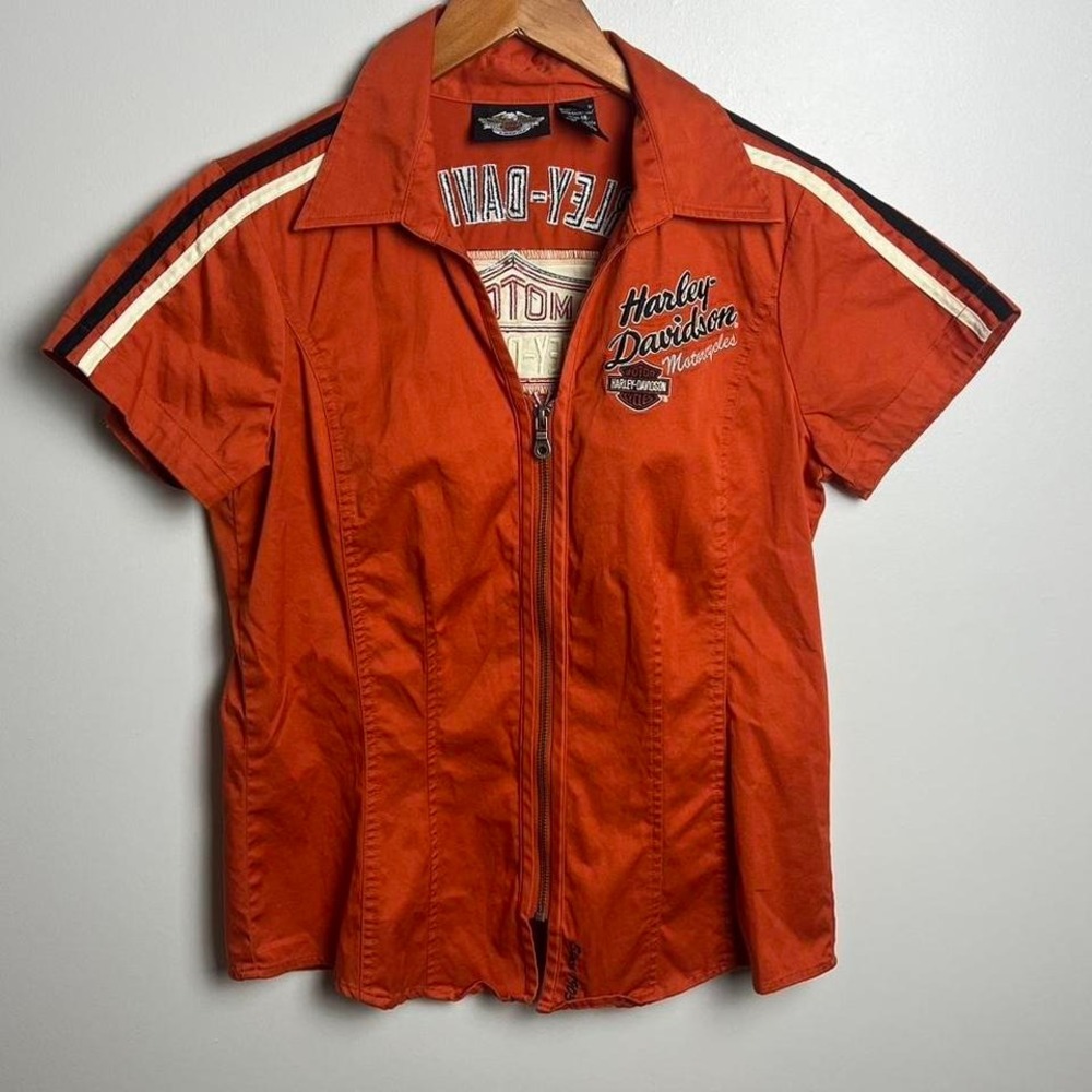 Harley-Davidson Women's Vibrant Orange Zip-Up Top